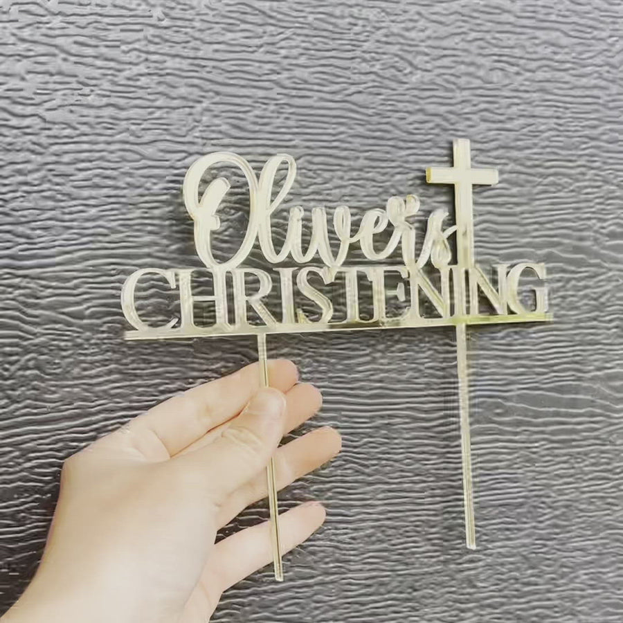 Custom Name - Christening Cake Topper