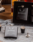 Christmas Personalised 170ml Hip Flask, Funnel & Shot Glasses - FREE Gift Boxed