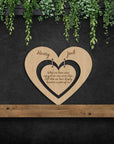 Personalised Dangling Double Heart Wedding/ Anniversary Sign Hoop, Photo Backdrop, Personalised Bespoke Design Laser Cut Wooden Bridal Shower/ Hens Party, Birthday, Event Signs, Wall Decor Signage