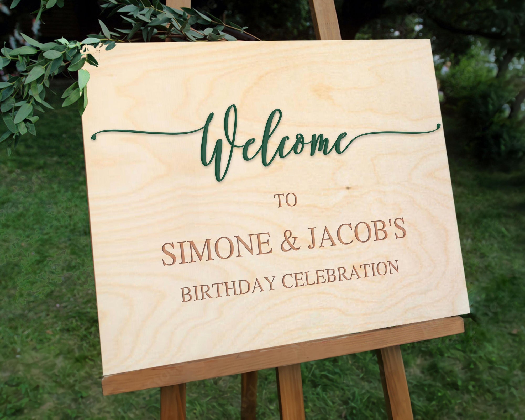 Custom 3D Raised Name Timber Wedding Welcome Sign, Personalised Rustic/ Vintage/  Boho, Country Hippie style Wooden Names, Ceremony/ Event/ Engagement/ Bridal Shower/ Birthday Signage on Easel