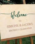 Custom 3D Raised Name Timber Wedding Welcome Sign, Personalised Rustic/ Vintage/  Boho, Country Hippie style Wooden Names, Ceremony/ Event/ Engagement/ Bridal Shower/ Birthday Signage on Easel