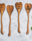 Personalised Curved Heart Wooden Spoon, Custom Engraved Natural Timber/ Wood Love Utensil, Wedding/ Bridal Shower/ Birthday Anniversary Gift