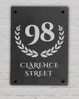 Personalised Slate Door Number Plaque/ House Name Sign/ Charcoal Plate Custom Engraved Gate/ Rustic Farmhouse Signage/ House Warming Gift