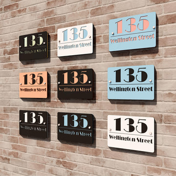 Personalised Floating House Number Mirror Acrylic Sign, Custom Laser Cut Modern Business/ Hotel Room/ Mailbox/ Apartment Door Signage Address Plate