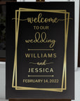 Custom Acrylic Wedding Welcome 3D Sign, Personalised Rose/ Gold Mirror Names, Ceremony/ Event/ Engagement/ Bridal Shower/ Birthday Signage on Easel