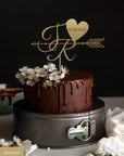 Personalised Initial Join Name & Heart, Engraved Date Wedding Cake Topper/ Custom Bridal & Groom, Hens Party Supply Decor