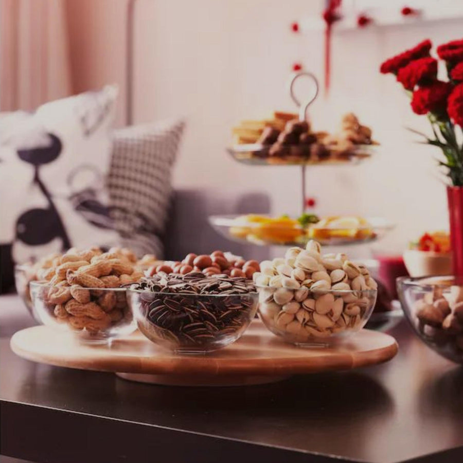 Christmas Customised Solid Wood Lazy Susan Tray