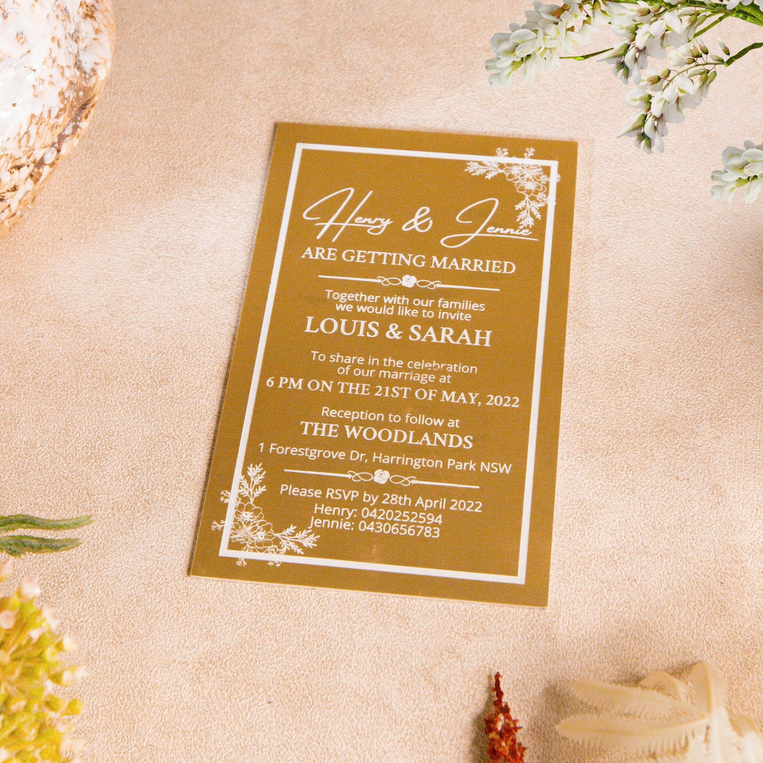 Engraved Acrylic 11B Wedding Invitations, Personalised Save The Date Card, Custom Modern Invites Luxury, Wedding Stationery Decor/ Engagement/ Bridal Shower/ Birthday