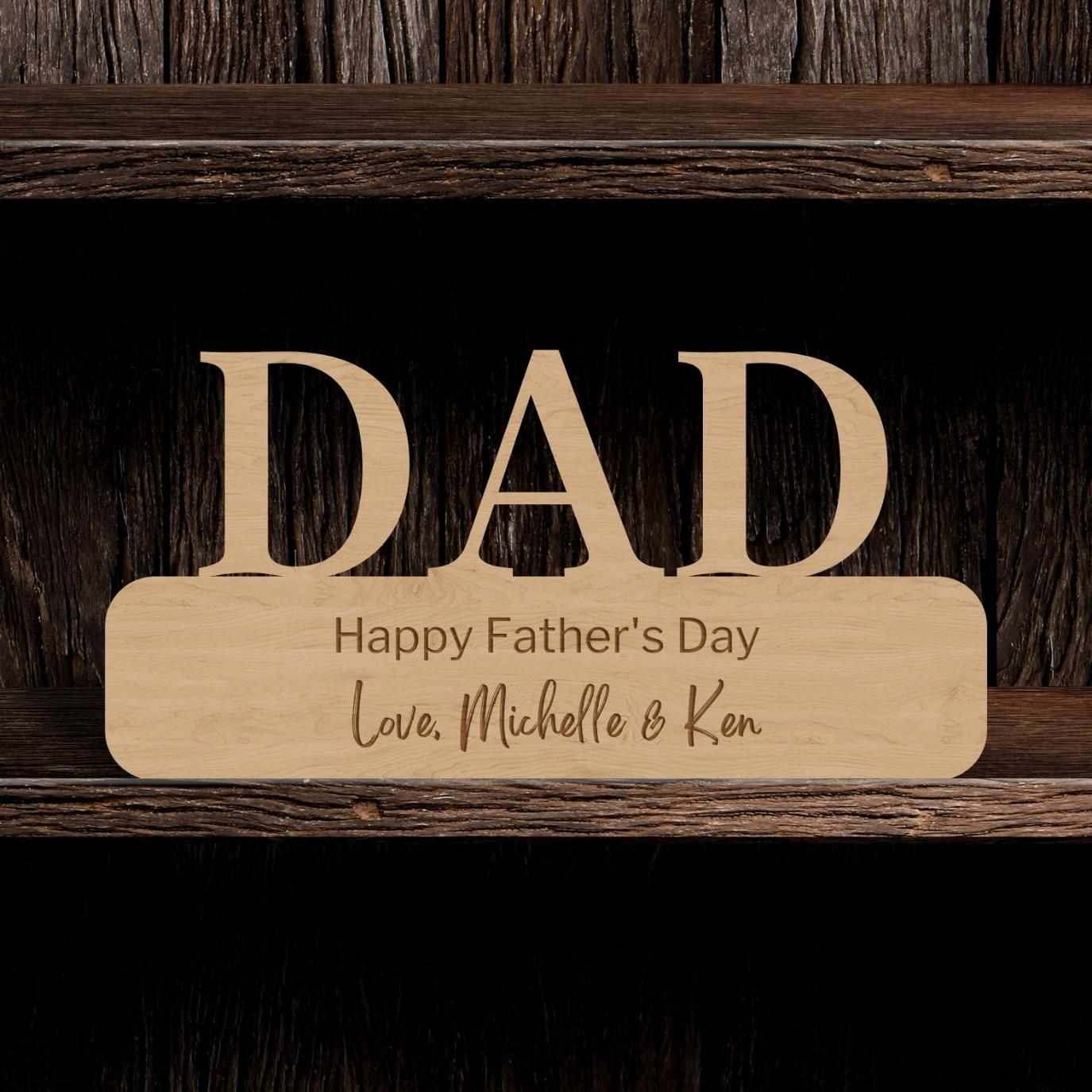 Personalised Wooden/ Acrylic Dad/ Grandpa Sign, Happy Father&#39;s Day, Custom Number 