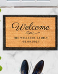 Customised Engraving Black Border Doormat, Personalised Initial/ Couple/ Family/ Welcome Entry Outdoor Coir Mat, House Warming/ Wedding Gift