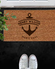 Customised Engraving Doormat, Personalised Initial/ Dog/Caravan/Couple/Family Welcome Entry Outdoor Coir Mat, House Warming/ Wedding Gift