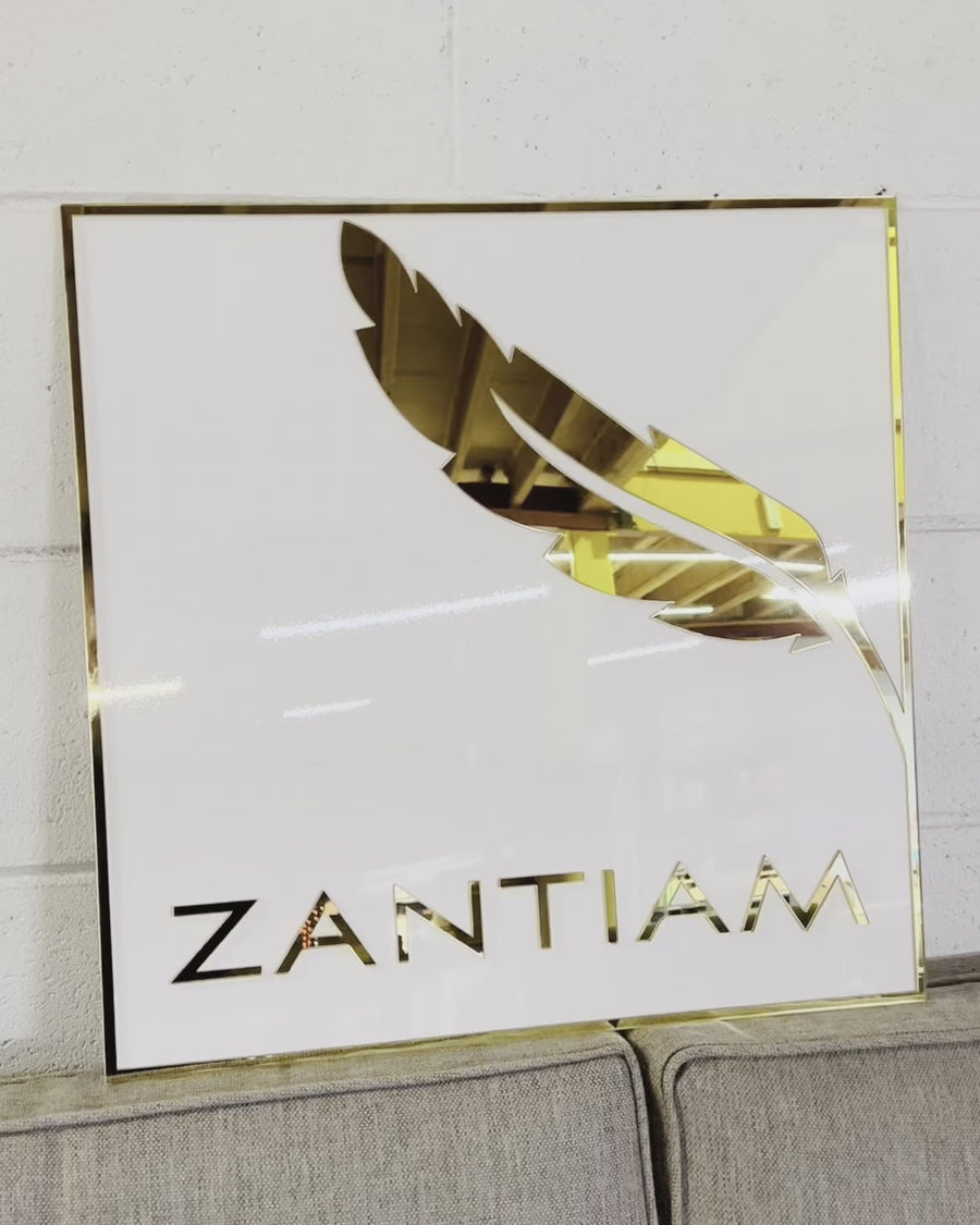 Custom Made Acrylic 3D Double Layer Business Square Sign on Wall/ Door, Office Retail/ Commercial Shop Logo Plaque, Personalised Name Signage