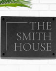 Personalised Slate Door Number Plaque/ House Name Sign/ Charcoal Plate Custom Engraved Gate/ Rustic Farmhouse Signage/ House Warming Gift