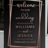 Custom Acrylic Wedding Welcome 3D Sign, Personalised Rose/ Gold Mirror Names, Ceremony/ Event/ Engagement/ Bridal Shower/ Birthday Signage on Easel