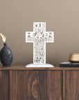 Custom Wooden/ Acrylic Our Father Lords Cross Crucifix Table Sign, Lord Prayer Signage Plaque, Housewarming, Easter, Christenings, New Born Gift