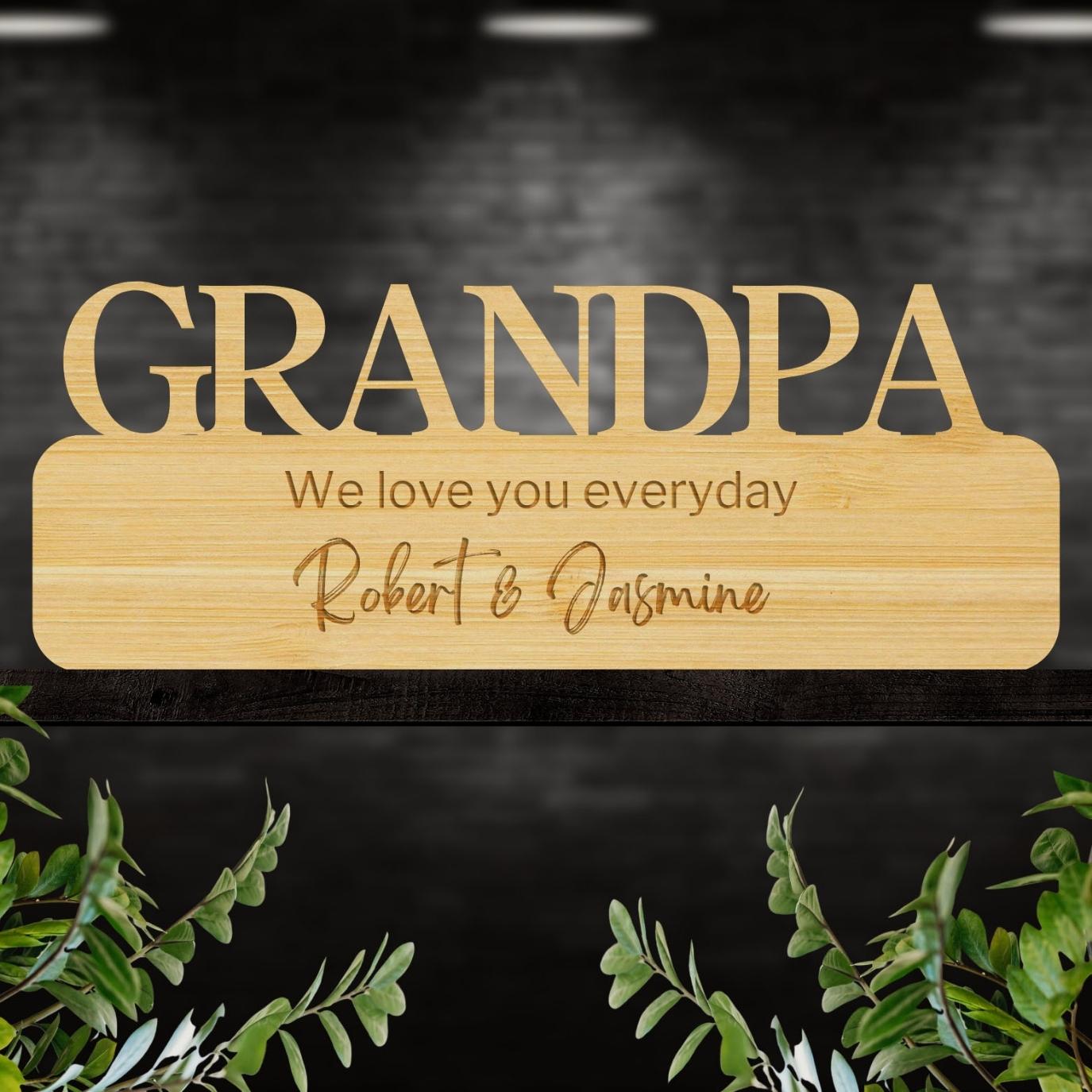 Personalised Wooden/ Acrylic Dad/ Grandpa Sign, Happy Father&#39;s Day, Custom Number 