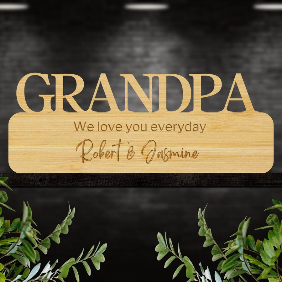 Personalised Wooden/ Acrylic Dad/ Grandpa Sign, Happy Father's Day, Custom Number #1 Best Grandfather Ever Wall Decor Keepsake Gift Hanging Hoop