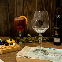 Personalised 530ml Cocktails/ Wine Italian Crystal Glass, Engraved Monogram Scotch Tumbler, Housewarming, Bridesmaid, Groomsmen Gift