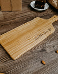 Personalised Bamboo Wooden Serving Cheese Handle Tray Cutting Board, Engraved Charcuterie Platter Custom Housewarming Mothers Day Nanny Gift