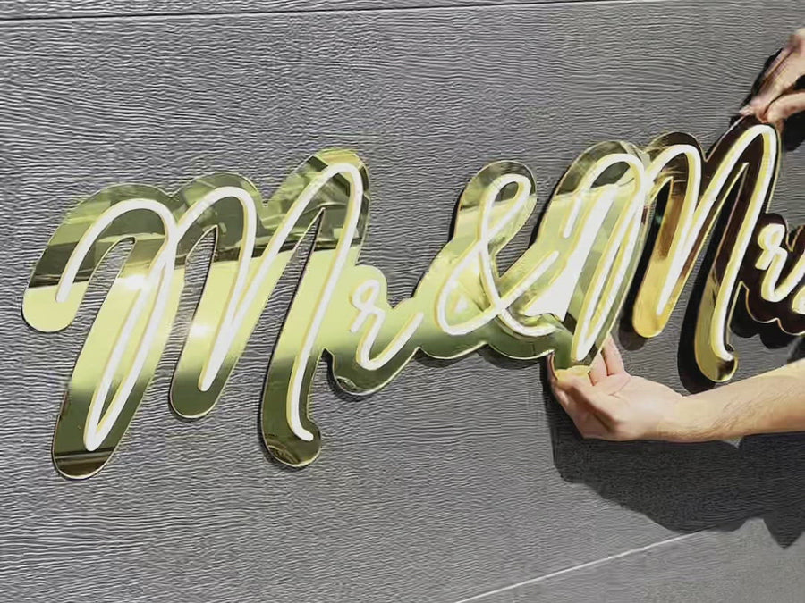 Acrylic/ Wooden 3D Double Layered Name Sign - 1 Row