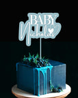 Personalised 3D Acrylic Double Layered Baby Name - Birthday Cake Topper, Shadow Effect, Custom Cut Out Joint Name, Wedding/ Celebration/ Event Party Decor Supply Toppers