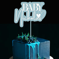 Personalised 3D Acrylic Double Layered Baby Name - Birthday Cake Topper, Shadow Effect, Custom Cut Out Joint Name, Wedding/ Celebration/ Event Party Decor Supply Toppers