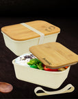 Custom Engraved Bamboo Lid Bento Lunch Box, Personalised Mother/ Father Day's Present, Kid Meal Container, Corporate Gift