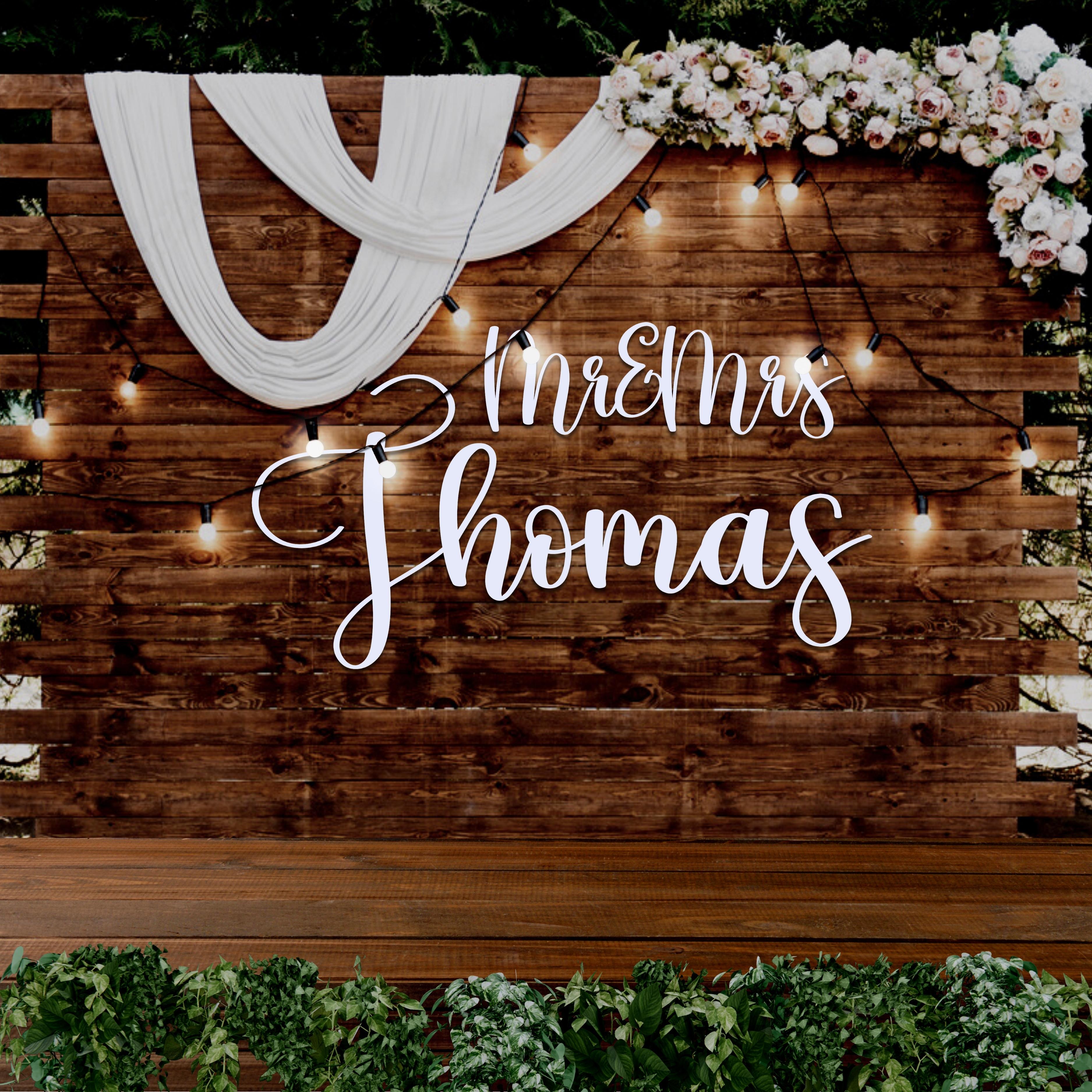 Wedding Gifts Wooden Sign Design & with Name Date Mr Mrs Wood Cutout popular for 3D appearance All Wood Black Cutout with White Rustic Decor Custom