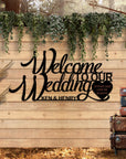 Custom Wooden/ Acrylic Welcome To Our Wedding Hanging Sign, Personalised Name & Date Signage, Hedge Photo Prop, Event Wall Hoop, Bridal Shower, Anniversary, Stag Hens Party, Birthday Backdrop Decor