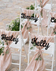 Personalised Reception Wedding Letters Chair Sign Set Decor, Custom Matching Pair Couple Name Signage, Mr Mrs, Groom Bride, Hubby Wifey Hoop