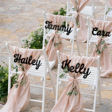 Personalised Reception Wedding Letters Chair Sign Set Decor, Custom Matching Pair Couple Name Signage, Mr Mrs, Groom Bride, Hubby Wifey Hoop