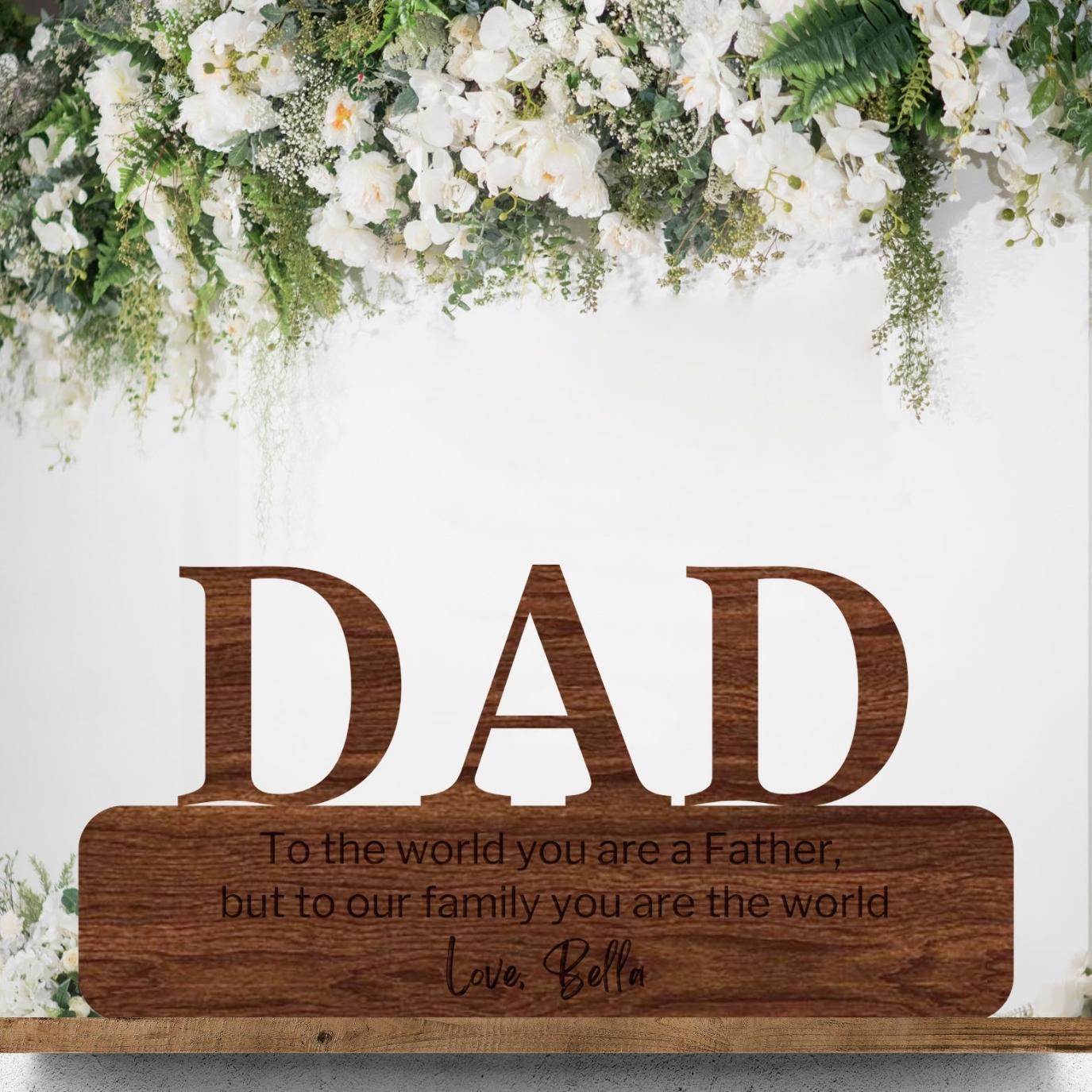 Personalised Wooden/ Acrylic Dad/ Grandpa Sign, Happy Father&#39;s Day, Custom Number 