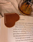 Personalised Cowhide Leather Round Heart Bookmark/ Monogram Custom Laser Engraved/ Gift for Him & Her/ Father/ Birthday/ Mum/ Book Lovers