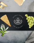 Personalised Long Rectangle Slate Serving Cheese Board, Custom Engraved Charcuterie Platter, Wedding, Anniversary, Corporate, Housewarming Gift