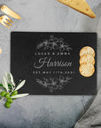 Personalised Rectangle Slate Serving Cheese Board, Custom Engraved Charcuterie Platter, Wedding, Anniversary, Corporate, Housewarming Gift