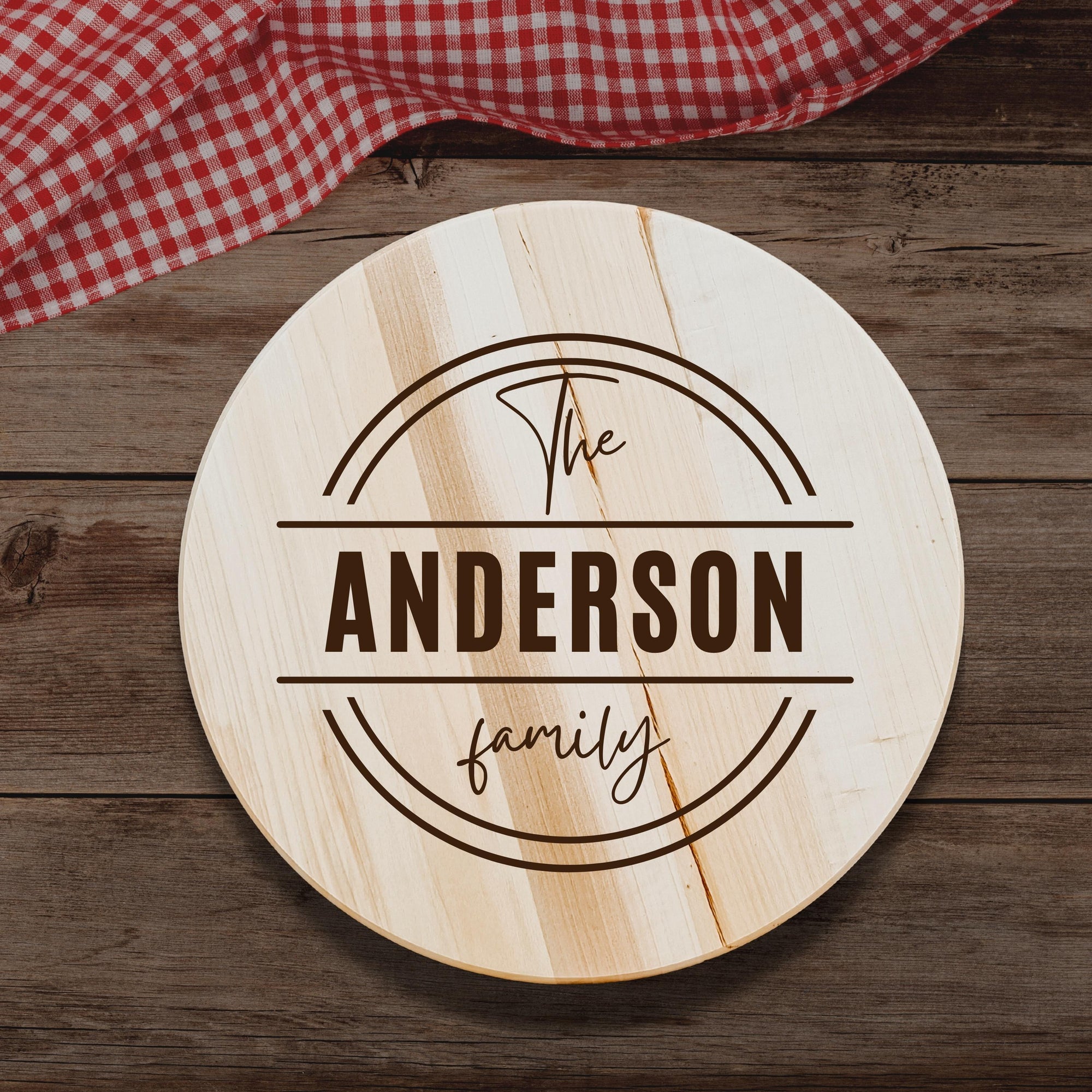 Custom Engraved Solid Wood Lazy Susan Tray, Cheese Charcuterie Serving Round Spin Board, Personalised Timber Pantry Organiser, Housewarming Gift