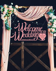 Custom Wooden/ Acrylic Welcome To Our Wedding Hanging Sign, Personalised Name & Date Signage, Hedge Photo Prop, Event Wall Hoop, Bridal Shower, Anniversary, Stag Hens Party, Birthday Backdrop Decor