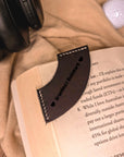 Personalised Cowhide Leather Round Corner Bookmark/ Monogram Custom Laser Engraved/ Gift for Him & Her/ Father/ Birthday/ Mum/ Book Lovers