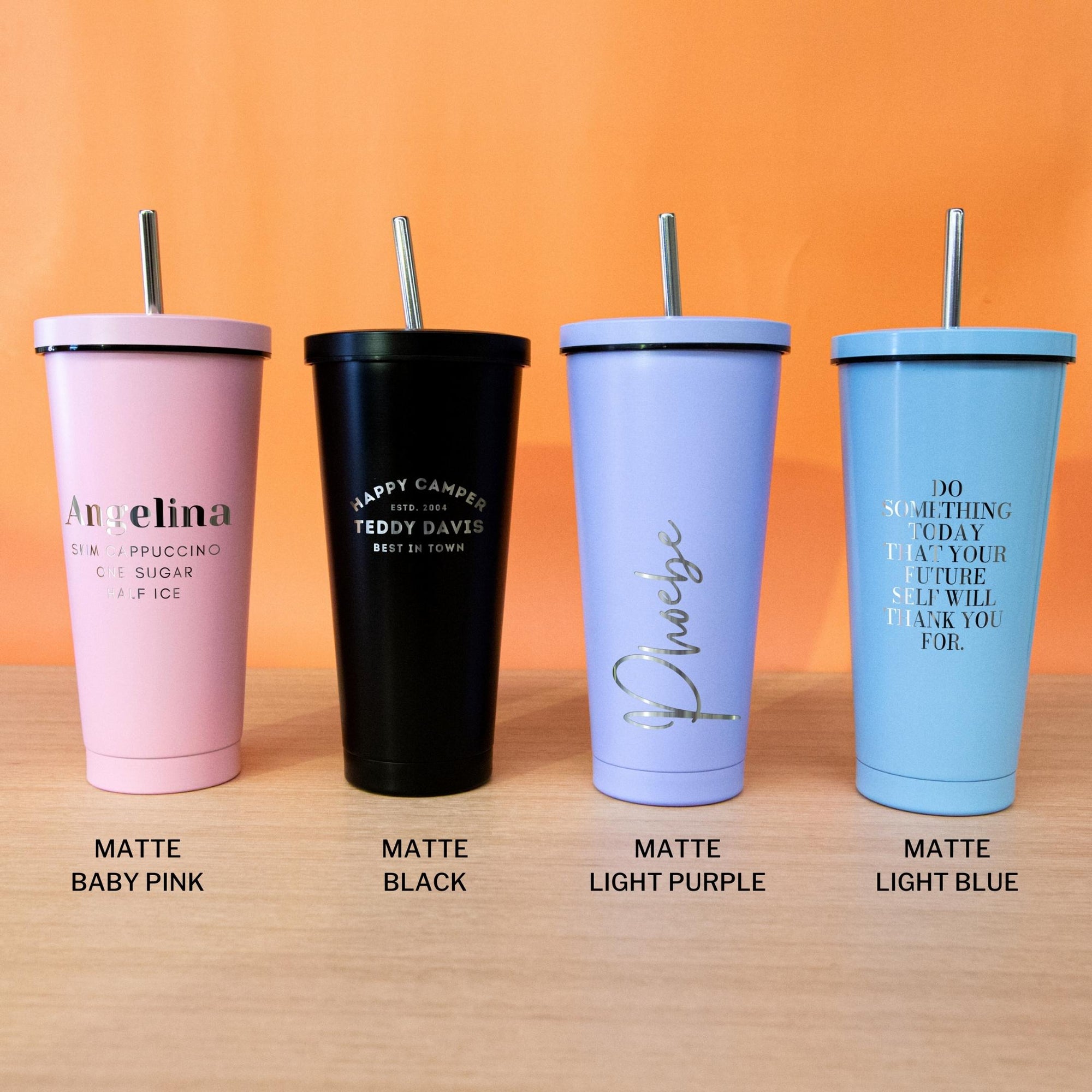 Personalised Engraved Stainless Steel Insulated Tumbler & Straw Set, Laser Engraved Custom Logo Travel Thermal Drink Bottle, Eco Friendly Reusable Coffee Cup, Corporate Birthday Gift, Insulation Portable Vacuum Flasks & Thermoses
