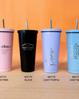 Personalised Engraved Stainless Steel Insulated Tumbler & Straw Set, Laser Engraved Custom Logo Travel Thermal Drink Bottle, Eco Friendly Reusable Coffee Cup, Corporate Birthday Gift, Insulation Portable Vacuum Flasks & Thermoses