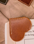 Personalised Cowhide Leather Round Heart Bookmark/ Monogram Custom Laser Engraved/ Gift for Him & Her/ Father/ Birthday/ Mum/ Book Lovers