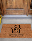 Customised Engraving Doormat, Personalised Initial/ Dog/Caravan/Couple/Family Welcome Entry Outdoor Coir Mat, House Warming/ Wedding Gift