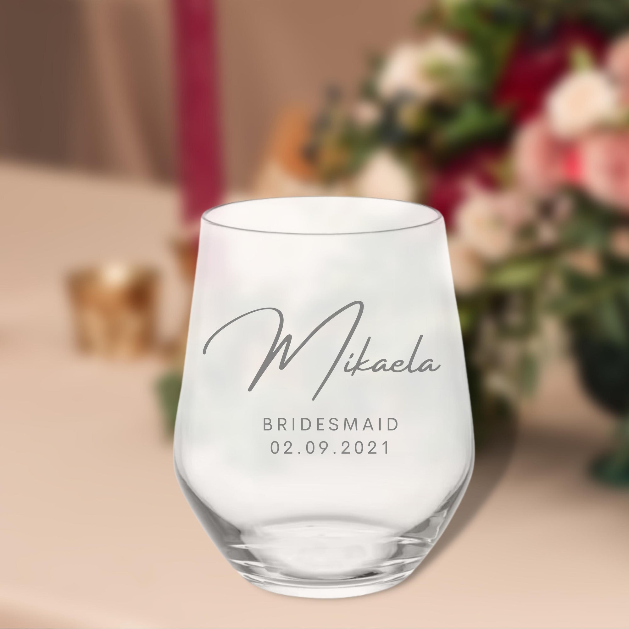 Personalised 450ml Glasses, Laser Engraved Cocktail Soft Drink/ Wine Whiskey Glass, Corporate Housewarming Wedding Bridesmaid Groomsmen Gift