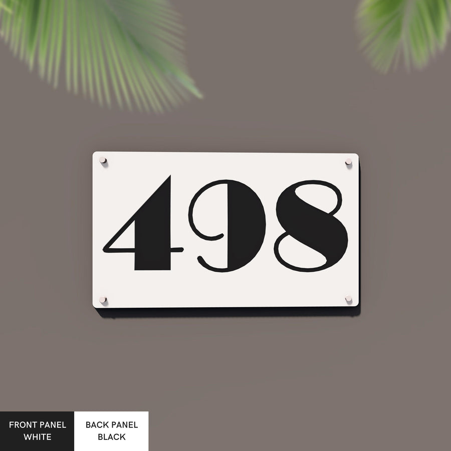 Personalised Floating House Number Mirror Acrylic Sign, Custom Laser Cut Modern Business/ Hotel Room/ Mailbox/ Apartment Door Signage Address Plate