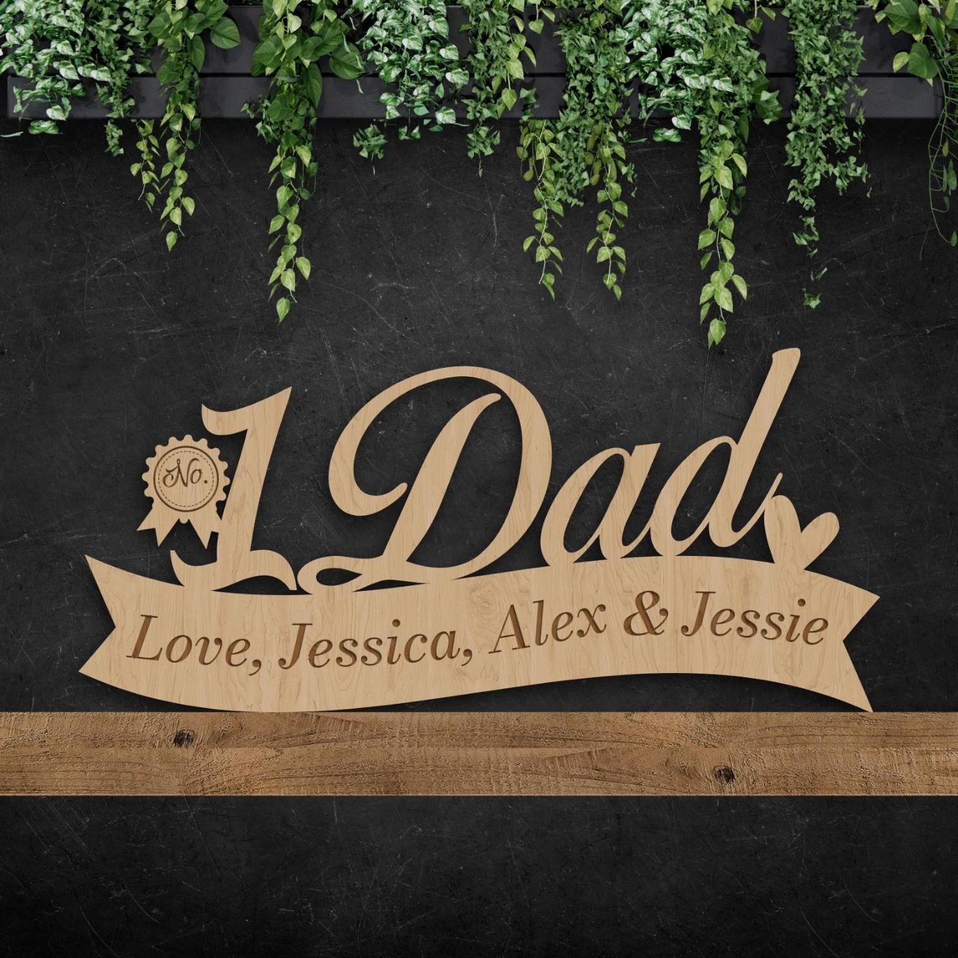 Personalised Wooden/ Acrylic Dad/ Grandpa Award Sign, Happy Father&#39;s Day, Custom No 