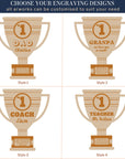 Personalised Number One Teacher/ Soccer, Basket Ball Coach, Trophy Wooden Keepsake, Gifts for 