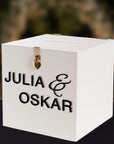 Personalised White Acrylic Name & Date Wedding Wishing Well Box, Custom Logo Gift Card, Envelope, Money Boxes, Baptism Christening, Birthday