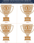 Personalised Number One Teacher/ Soccer, Basket Ball Coach, Trophy Wooden Keepsake, Gifts for 