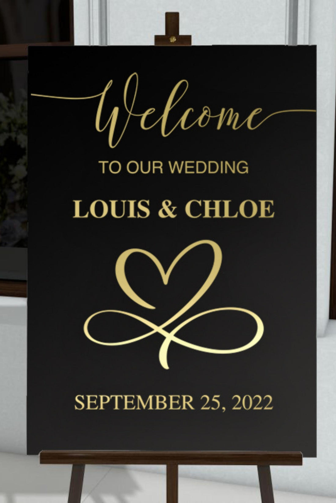 Custom Acrylic Wedding Welcome 3D Sign, Personalised Rose/ Gold Mirror Names, Ceremony/ Event/ Engagement/ Bridal Shower/ Birthday Signage on Easel