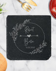 Engraved Slate Coasters, Custom Laser Personalised Drink Mat, Restaurant, Wedding/ Birthday/ Christmas Present, Corporate Housewarming Gift